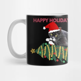 Cat With Santa Hat T-shirt Mug